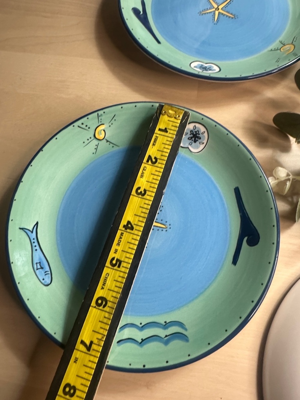 K.I.C. Brushes Hand Painted “Ocean Motif” Salad Plates/Set of 5 Seaside Design - Picture 4 of 4